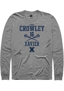 Kirra Crowley  Xavier Musketeers Grey Rally NIL Sport Icon Long Sleeve T Shirt