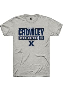 Kirra Crowley  Xavier Musketeers Ash Rally NIL Stacked Box Short Sleeve T Shirt