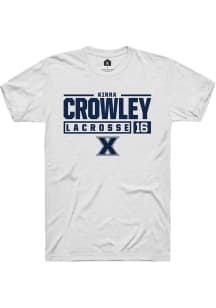 Kirra Crowley  Xavier Musketeers White Rally NIL Stacked Box Short Sleeve T Shirt