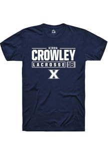 Kirra Crowley  Xavier Musketeers Navy Blue Rally NIL Stacked Box Short Sleeve T Shirt