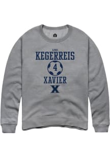 Luke Kegerreis  Rally Xavier Musketeers Mens White NIL Sport Icon Long Sleeve Crew Sweatshirt