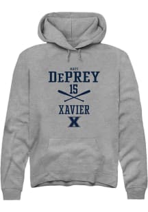 Matt DePrey  Rally Xavier Musketeers Mens Grey NIL Sport Icon Long Sleeve Hoodie