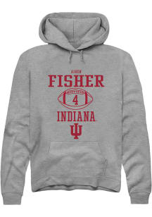 Aiden Fisher Rally Mens Graphite Indiana Hoosiers NIL Sport Icon Hooded Sweatshirt