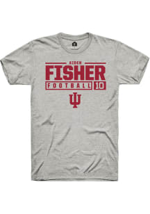 Aiden Fisher  Indiana Hoosiers Ash Rally NIL Stacked Box Short Sleeve T Shirt