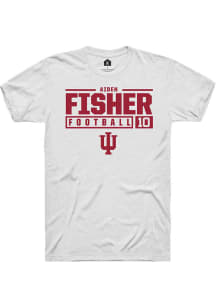 Aiden Fisher  Indiana Hoosiers White Rally NIL Stacked Box Short Sleeve T Shirt