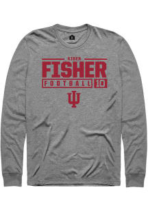 Aiden Fisher  Indiana Hoosiers Graphite Rally NIL Stacked Box Long Sleeve T Shirt