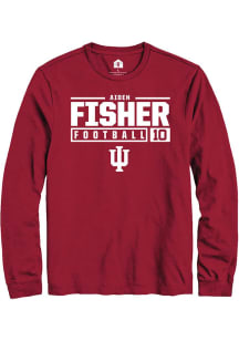 Aiden Fisher  Indiana Hoosiers Red Rally NIL Stacked Box Long Sleeve T Shirt