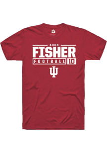 Aiden Fisher  Indiana Hoosiers Red Rally NIL Stacked Box Short Sleeve T Shirt