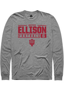 Justice Ellison  Indiana Hoosiers Graphite Rally NIL Stacked Box Long Sleeve T Shirt