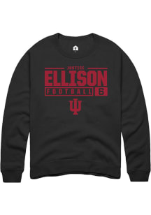 Justice Ellison  Rally Indiana Hoosiers Mens Black NIL Stacked Box Long Sleeve Crew Sweatshirt