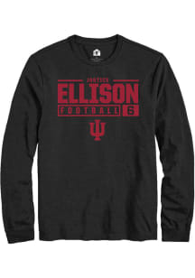 Justice Ellison  Indiana Hoosiers Black Rally NIL Stacked Box Long Sleeve T Shirt
