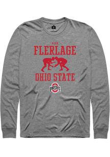 Alex Flerlage  Ohio State Buckeyes Graphite Rally NIL Sport Icon Long Sleeve T Shirt