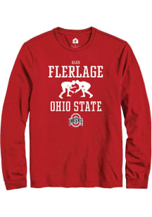 Alex Flerlage  Ohio State Buckeyes Red Rally NIL Sport Icon Long Sleeve T Shirt