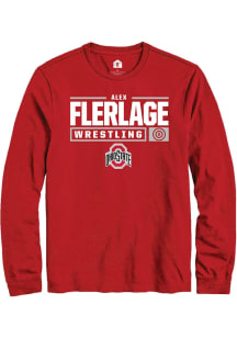 Alex Flerlage  Ohio State Buckeyes Red Rally NIL Stacked Box Long Sleeve T Shirt