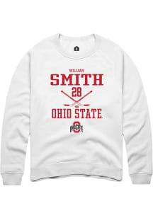 William Smith Rally Mens White Ohio State Buckeyes NIL Sport Icon Crew Sweatshirt