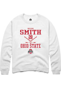 William Smith  Rally Ohio State Buckeyes Mens White NIL Sport Icon Long Sleeve Crew Sweatshirt