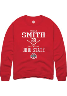 William Smith  Rally Ohio State Buckeyes Mens Red NIL Sport Icon Long Sleeve Crew Sweatshirt