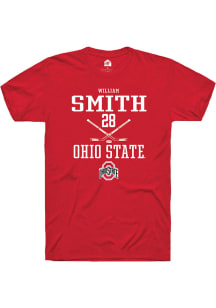 William Smith  Ohio State Buckeyes Red Rally NIL Sport Icon Short Sleeve T Shirt