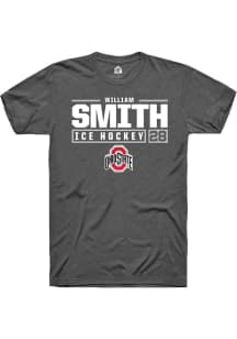 William Smith  Ohio State Buckeyes Dark Grey Rally NIL Stacked Box Short Sleeve T Shirt