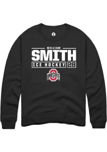 William Smith  Rally Ohio State Buckeyes Mens Black NIL Stacked Box Long Sleeve Crew Sweatshirt