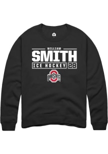 William Smith Rally Mens Black Ohio State Buckeyes NIL Stacked Box Crew Sweatshirt
