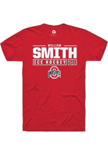 William Smith  Ohio State Buckeyes Red Rally NIL Stacked Box Short Sleeve T Shirt