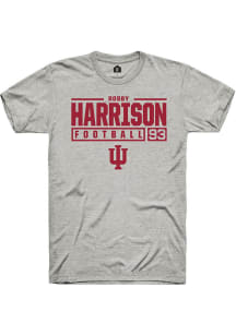 Robby Harrison  Indiana Hoosiers Ash Rally NIL Stacked Box Short Sleeve T Shirt