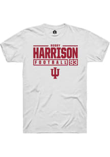 Robby Harrison  Indiana Hoosiers White Rally NIL Stacked Box Short Sleeve T Shirt