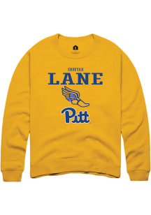 Endeyah Lane  Rally Pitt Panthers Mens Gold NIL Sport Icon Long Sleeve Crew Sweatshirt