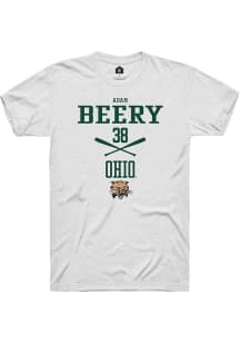 Adam Beery  Ohio Bobcats White Rally NIL Sport Icon Short Sleeve T Shirt