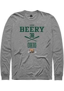 Adam Beery  Ohio Bobcats Graphite Rally NIL Sport Icon Long Sleeve T Shirt