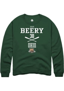 Adam Beery  Rally Ohio Bobcats Mens Green NIL Sport Icon Long Sleeve Crew Sweatshirt