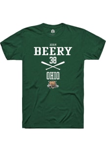 Adam Beery  Ohio Bobcats Green Rally NIL Sport Icon Short Sleeve T Shirt