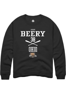 Adam Beery  Rally Ohio Bobcats Mens Black NIL Sport Icon Long Sleeve Crew Sweatshirt