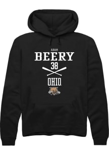 Adam Beery  Rally Ohio Bobcats Mens Black NIL Sport Icon Long Sleeve Hoodie