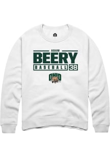 Adam Beery  Rally Ohio Bobcats Mens White NIL Stacked Box Long Sleeve Crew Sweatshirt