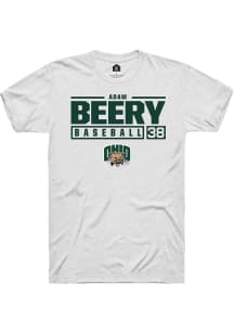 Adam Beery  Ohio Bobcats White Rally NIL Stacked Box Short Sleeve T Shirt