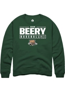 Adam Beery  Rally Ohio Bobcats Mens Green NIL Stacked Box Long Sleeve Crew Sweatshirt