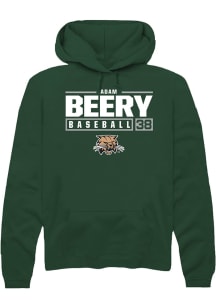 Adam Beery  Rally Ohio Bobcats Mens Green NIL Stacked Box Long Sleeve Hoodie