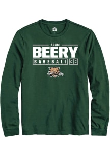 Adam Beery  Ohio Bobcats Green Rally NIL Stacked Box Long Sleeve T Shirt