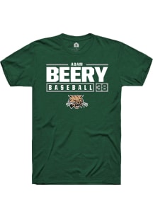 Adam Beery  Ohio Bobcats Green Rally NIL Stacked Box Short Sleeve T Shirt