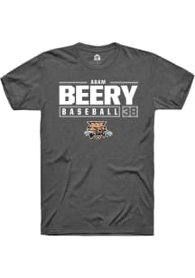 Adam Beery  Ohio Bobcats Dark Grey Rally NIL Stacked Box Short Sleeve T Shirt