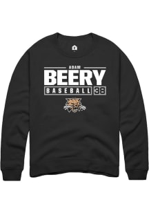 Adam Beery  Rally Ohio Bobcats Mens Black NIL Stacked Box Long Sleeve Crew Sweatshirt