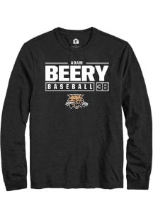 Adam Beery  Ohio Bobcats Black Rally NIL Stacked Box Long Sleeve T Shirt