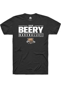 Adam Beery  Ohio Bobcats Black Rally NIL Stacked Box Short Sleeve T Shirt