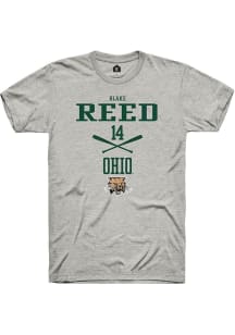 Blake Reed  Ohio Bobcats Ash Rally NIL Sport Icon Short Sleeve T Shirt