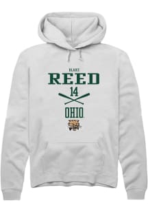 Blake Reed  Rally Ohio Bobcats Mens White NIL Sport Icon Long Sleeve Hoodie