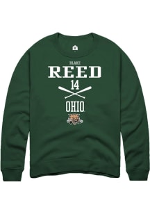 Blake Reed  Rally Ohio Bobcats Mens Green NIL Sport Icon Long Sleeve Crew Sweatshirt