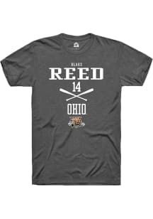 Blake Reed  Ohio Bobcats Dark Grey Rally NIL Sport Icon Short Sleeve T Shirt