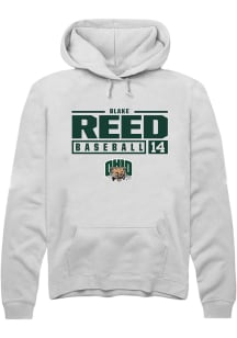 Blake Reed  Rally Ohio Bobcats Mens White NIL Stacked Box Long Sleeve Hoodie